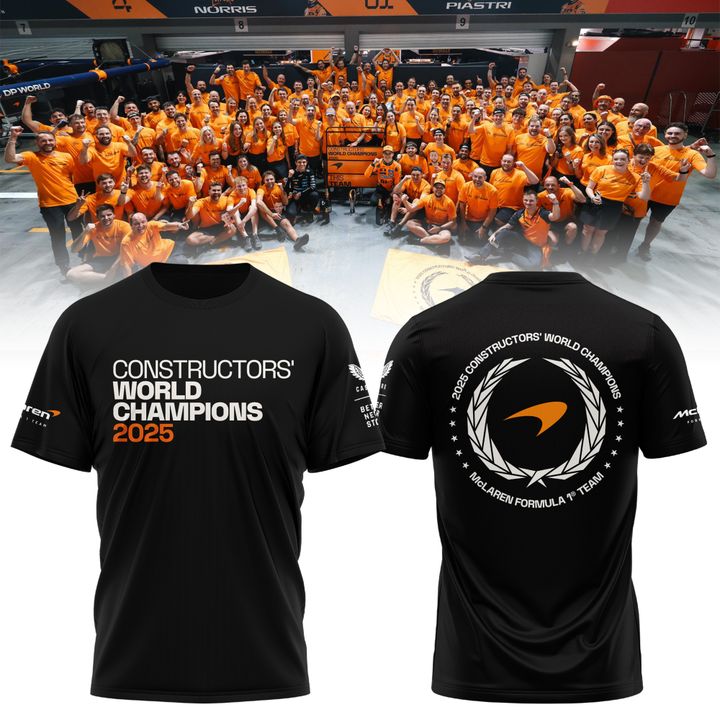 McLaren Formula 1 Team 2025 Constructors' Champions Black T-Shirt v1