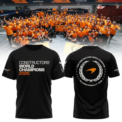 McLaren Formula 1 Team 2025 Constructors' Champions Black T-Shirt v1