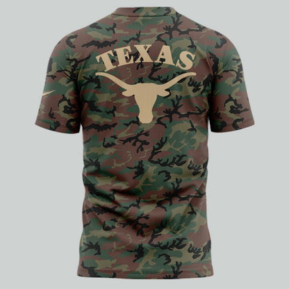2025 Texas Longhorns Military Appreciation Camo T-Shirt