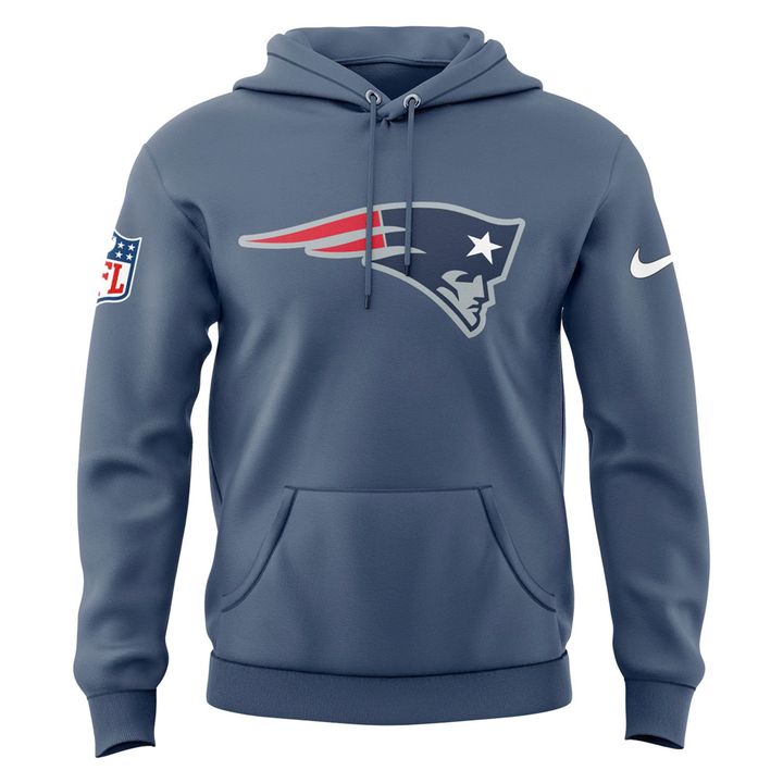 New England Patriots Club Logo Gray Hoodie
