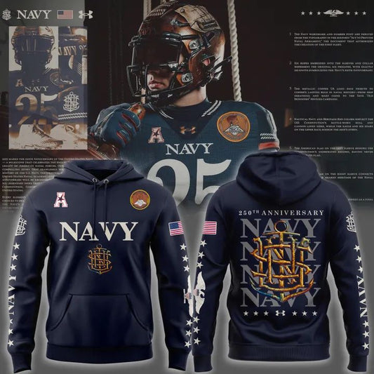 2025 Navy Midshipmen 250th Anniversary Hoodie