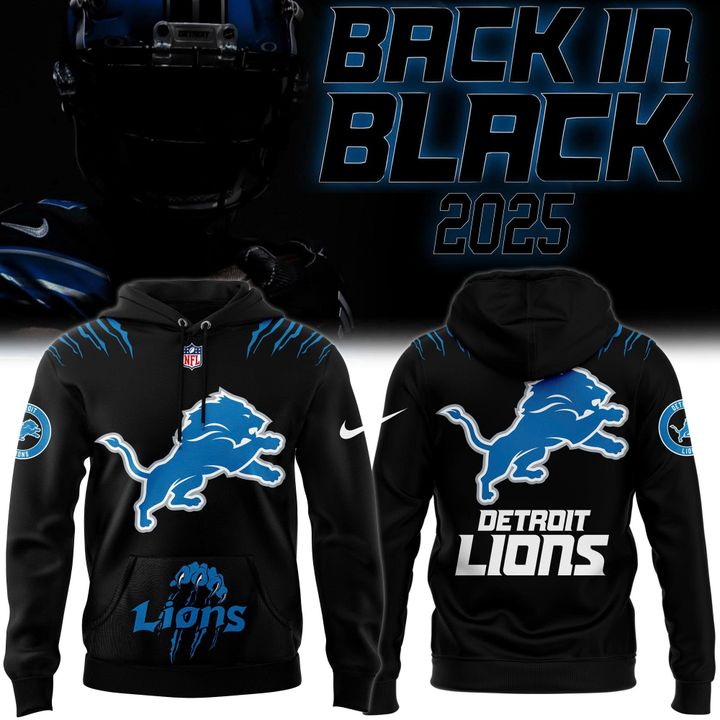 Men's Nike Back In Black Detroit Lions 2025 Hoodie(V4)