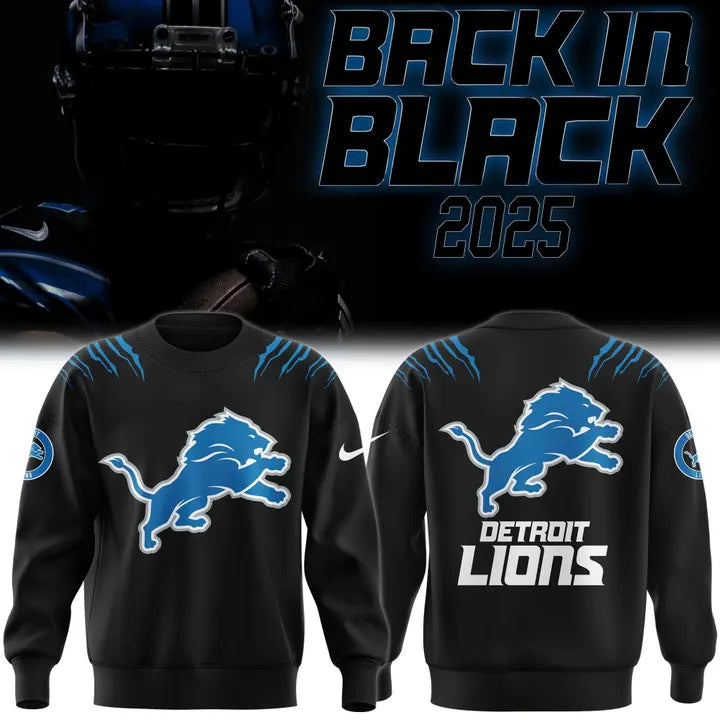 Men's Nike Back In Black Detroit Lions 2025 Sweatshirt(V3)
