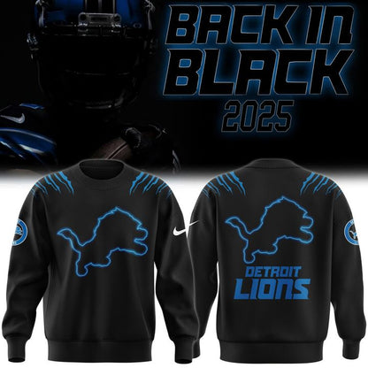 Men's Nike Back In Black Detroit Lions 2025 Sweatshirt(V6)