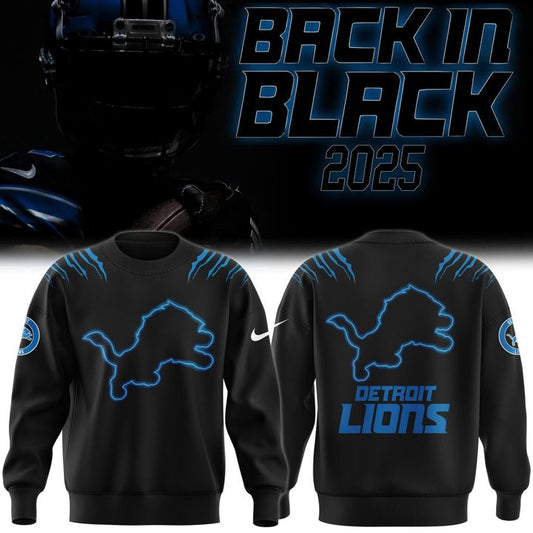Men's Nike Back In Black Detroit Lions 2025 Sweatshirt(V6)