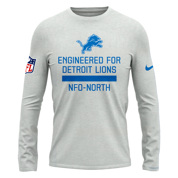 Nike Detroit Lions Ash Sideline Velocity Performance Long Tee V2