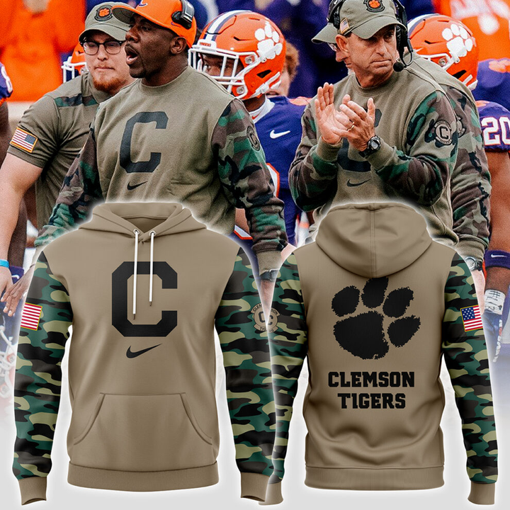 02.Clemson Football x - Military Appreciation  Hoodie