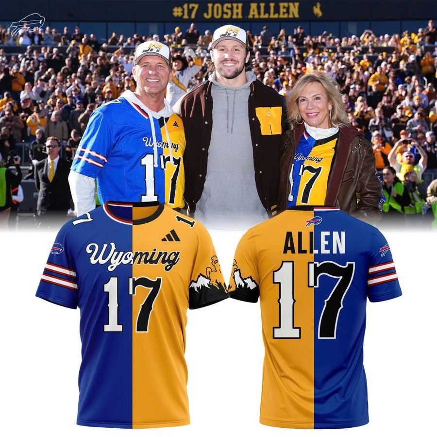 Josh Allen #17 Buffalo Bills x Wyoming Cowboys T-Shirt