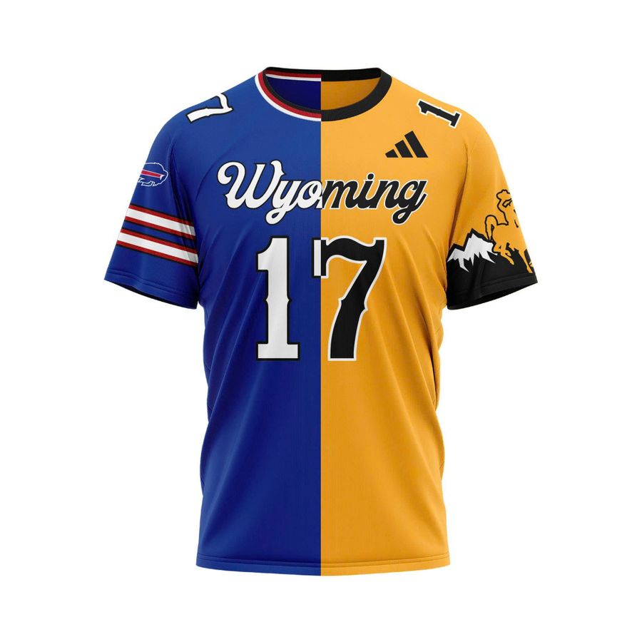 Josh Allen #17 Buffalo Bills x Wyoming Cowboys T-Shirt