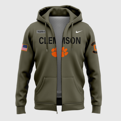 Clemson Football x - Military Appreciation 2025  Zip Hoodie