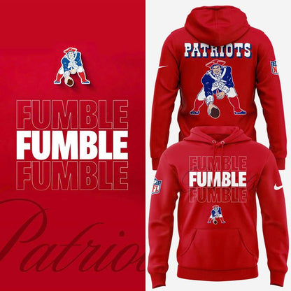 Red New England Patriots Team Authentic Logo Hoodie