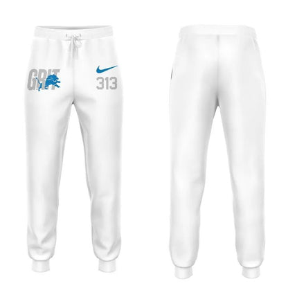 Men's White "Detroit Lions 313 Grit" Special Hoodie