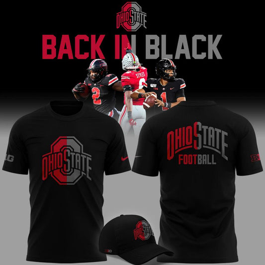 2025 limited edition t-shirt Ohio State Football "Back In Black"