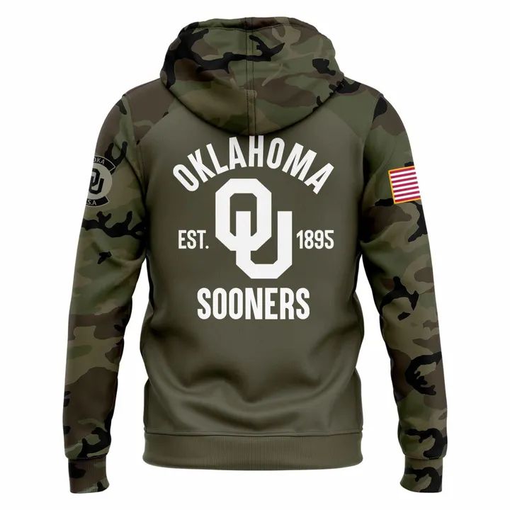 Oklahoma Sooners football Military Appreciation 2025-2026 Raglan Hoodie