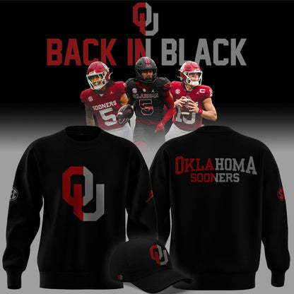 2025 limited edition sweatshirt Oklahoma Sooners football "Back In Black" for fans