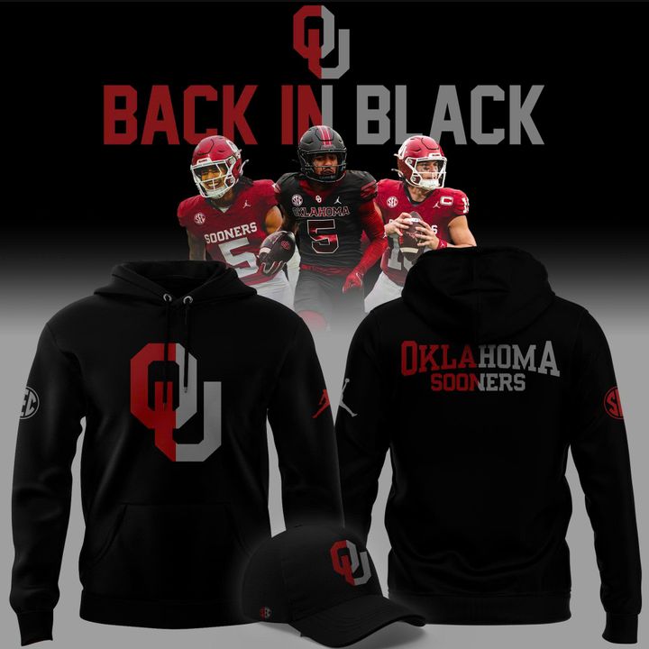 2025 limited edition Hoodie Oklahoma Sooners football "Back In Black" for fans