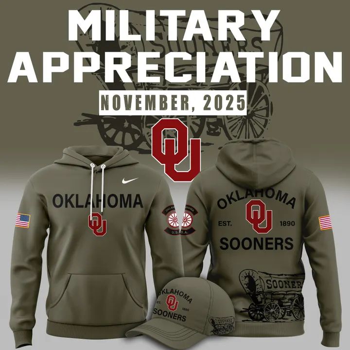 2025 Limited Edition Oklahoma Sooners Military Appreciation Hoodie