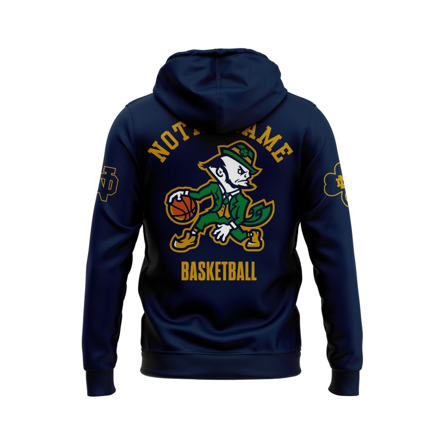 Notre Dame Fighting Irish Under Armour Basketball Leprechaun Rival Fleece Hoodie (Navy)