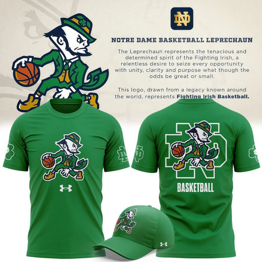 Notre Dame Fighting Irish Under Armour Basketball Leprechaun T-shirt (Green)
