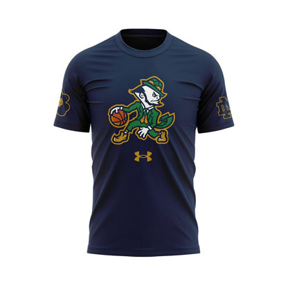 Notre Dame Fighting Irish Under Armour Basketball Leprechaun T-shirt (Navy)