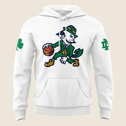 Notre Dame Fighting Irish Under Armour Basketball Leprechaun Rival Fleece Tee (White)