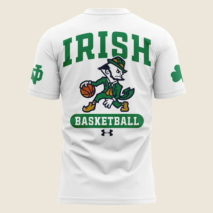 Notre Dame Fighting Irish Under Armour Basketball Leprechaun Rival Fleece Tee (White)
