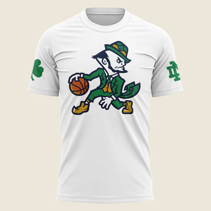 Notre Dame Fighting Irish Under Armour Basketball Leprechaun Rival Fleece Tee (White)