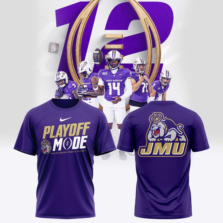 James Madison University Dukes Football 2025 College Football Playoffs Short Sleeve T-Shirt v1