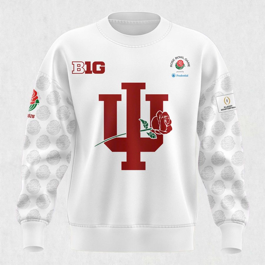 Indiana Hoosiers football helmet 2026 Rose Bowl Sweatshirt-White