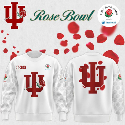 Indiana Hoosiers football helmet 2026 Rose Bowl Sweatshirt-White