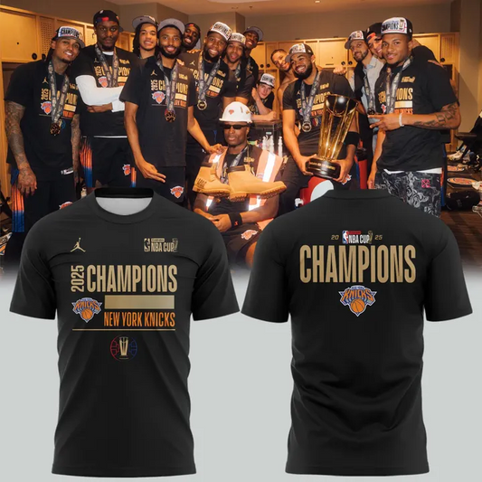 Special New York Knicks 2025 NBA Cup T-Shirt V6