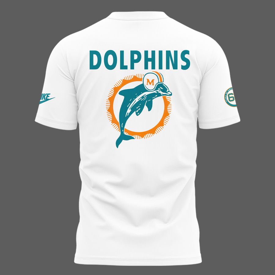 Limited Edition Miami Dolphins Throwback White Tshirt