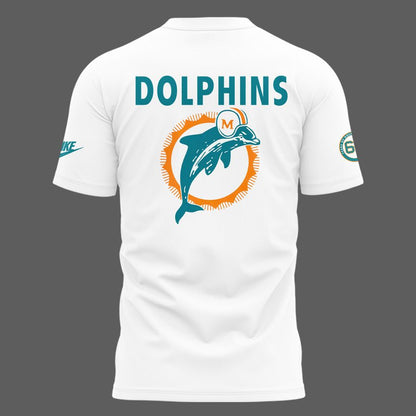 Limited Edition Miami Dolphins Throwback White Tshirt