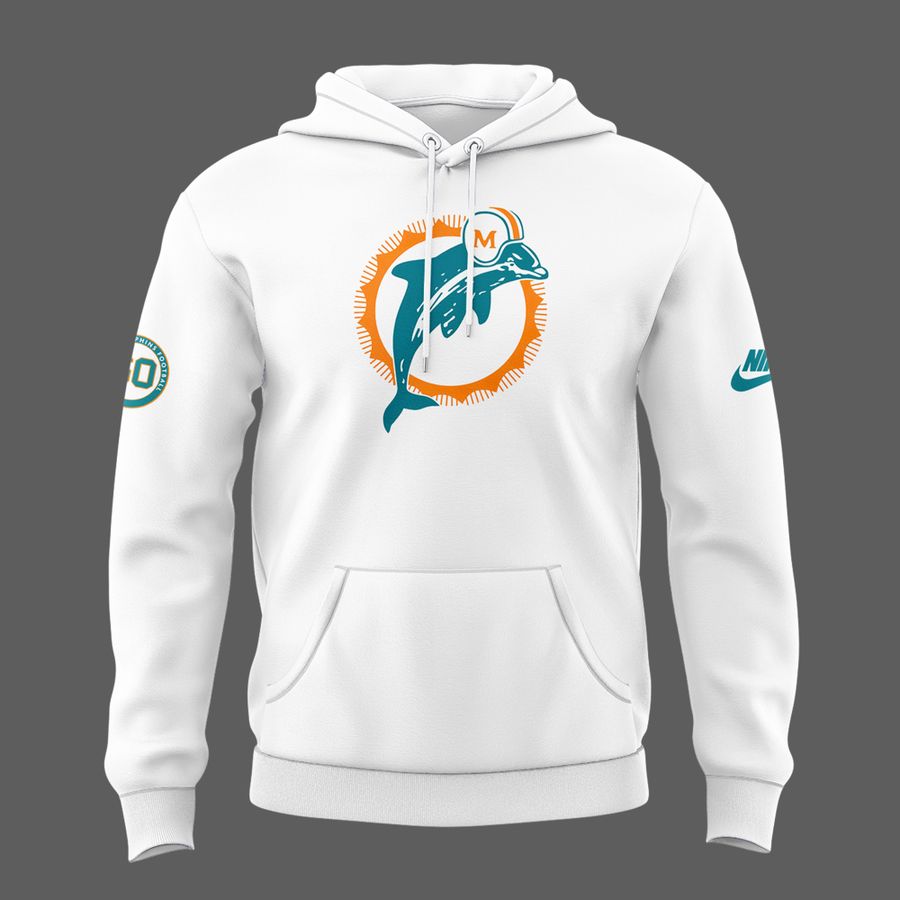 Limited Edition Miami Dolphins Throwback White Hoodie