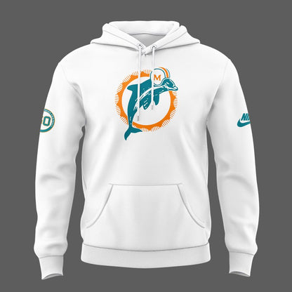 Limited Edition Miami Dolphins Throwback White Hoodie