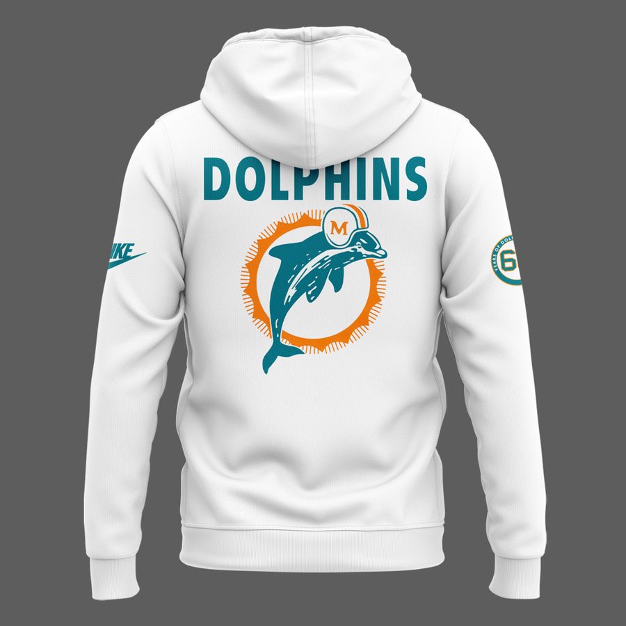 Limited Edition Miami Dolphins Throwback White Hoodie