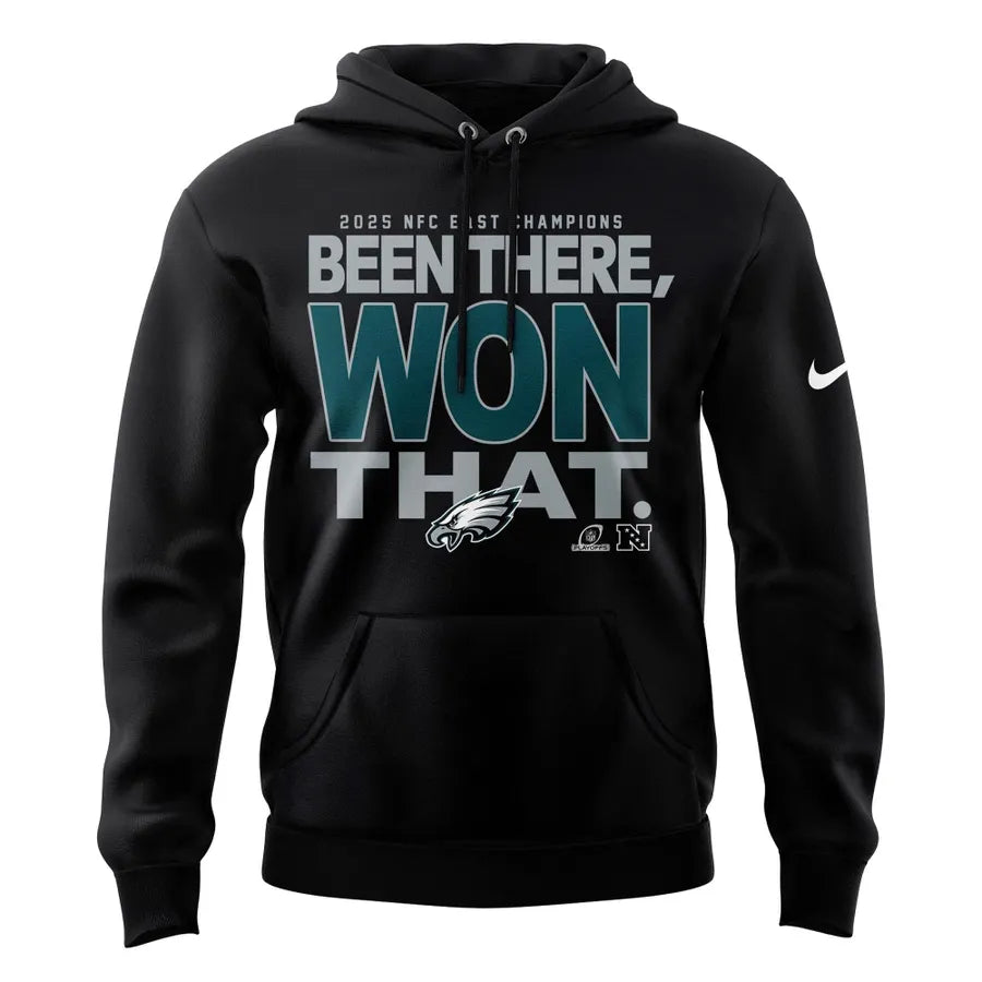 Unisex Black Philadelphia Eagles 2025 NFC East Division Champions Hoodie