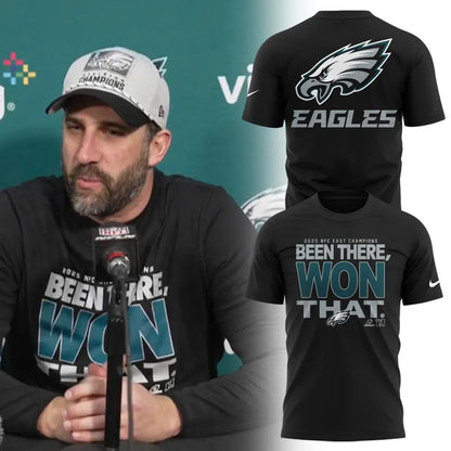 Unisex Black Philadelphia Eagles 2025 NFC East Division Champions T-Shirt