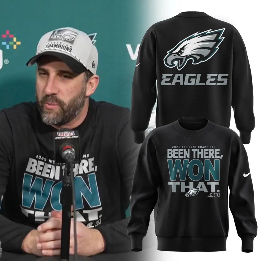 Unisex Black Philadelphia Eagles 2025 NFC East Division Champions Sweatshirt