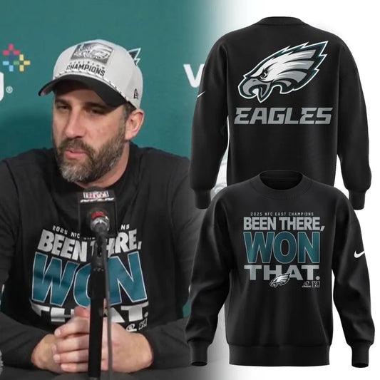 Unisex Black Philadelphia Eagles 2025 NFC East Division Champions Sweatshirt