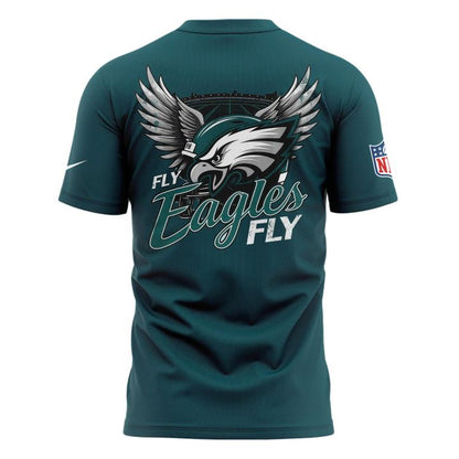 Midnight Green Philadelphia Eagles 2025 NFC East Division Champions Locker Room Trophy Collection T-shirt