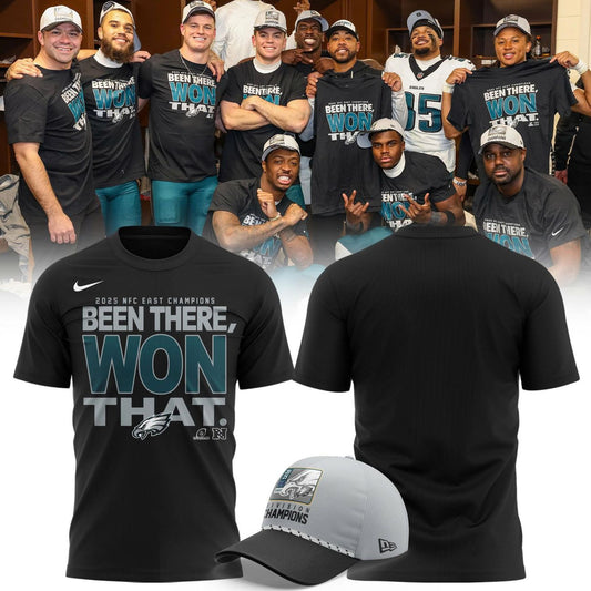 Philadelphia Eagles 2025 NFC East Division Champions Locker Room Trophy Collection T-shirt
