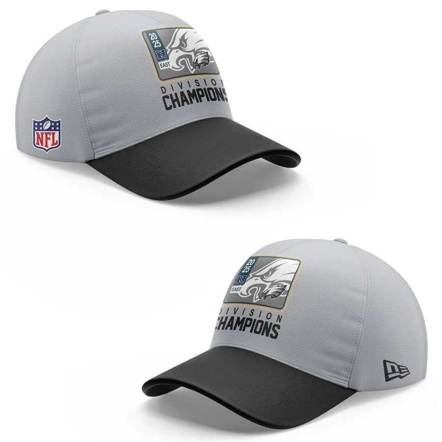 Men's Philadelphia Eagles 2025 NFC East Division Champions Locker Room Trophy Collection Sweatshirt(Gray)