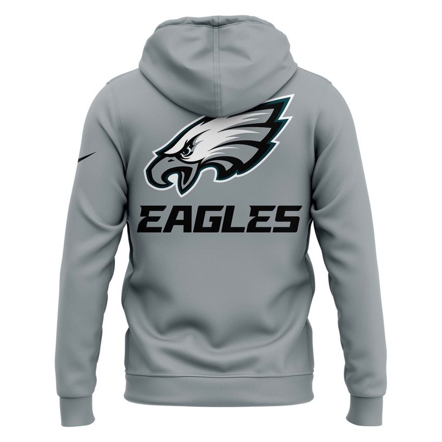 Men's Philadelphia Eagles 2025 NFC East Division Champions Locker Room Trophy Collection Hoodie(Gray)