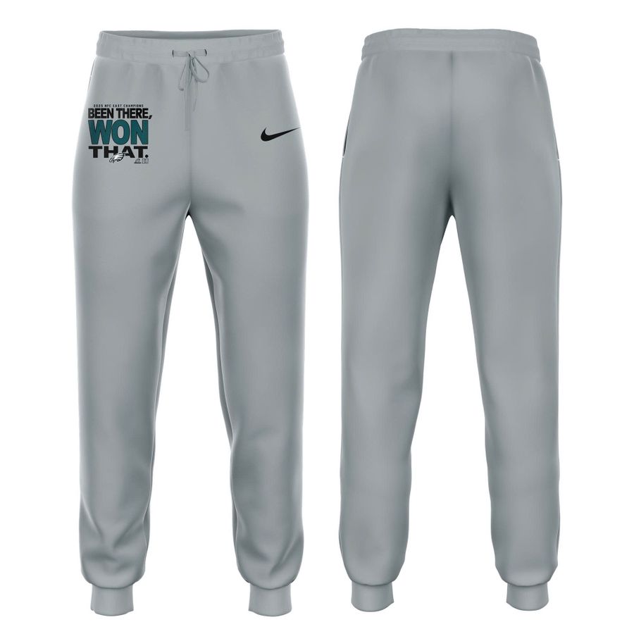 Men's Philadelphia Eagles 2025 NFC East Division Champions Locker Room Trophy Collection Sweatshirt(Gray)