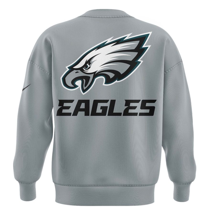 Men's Philadelphia Eagles 2025 NFC East Division Champions Locker Room Trophy Collection Sweatshirt(Gray)
