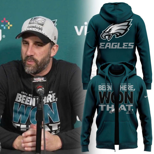 Unisex Midnight Green Philadelphia Eagles 2025 NFC East Division Champions Zip Hoodie