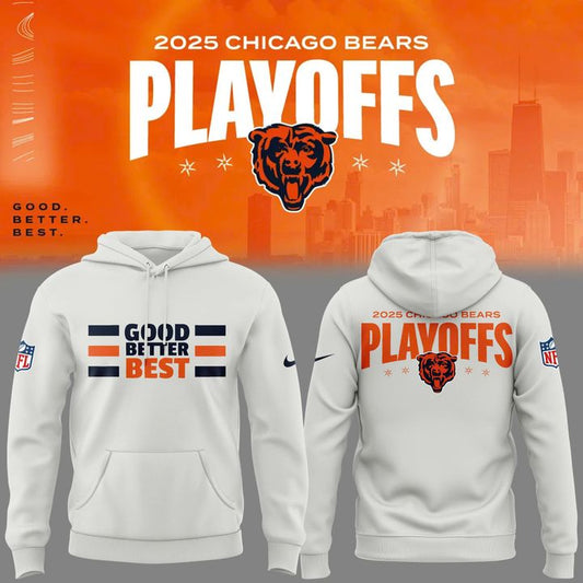 Men's White Chiago Bears 2025 Playoffs Special Hoodie