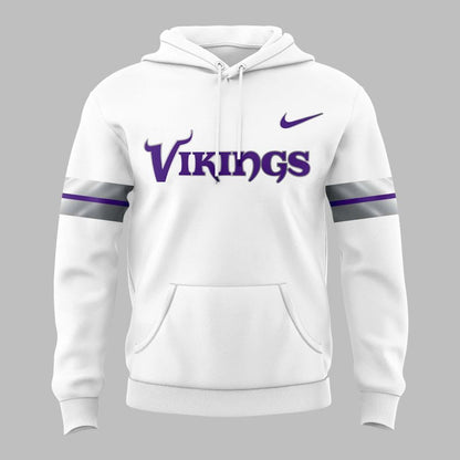 White Minnesota Vikings Hooide.