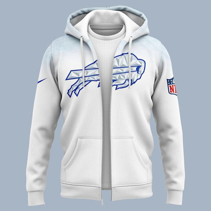 Buffalo Bills Rivalries 2025 Zip Hoodie-White